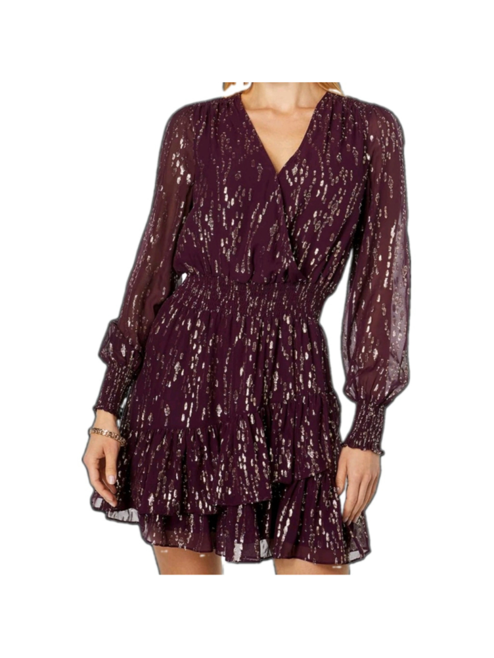 Lilly Pulitzer Cristiana Silk Dress Size 2 NWT Cherry Ganache Metallic Romantic